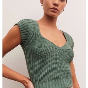 Z Supply Sage Green Ribbed Knit Top (M) NEW Never Worn!